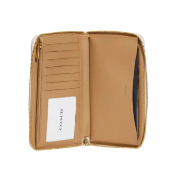 Coach Dempsey Tote 40 Signature Jacquard Lt Khaki Chalk Stripe Carryall & Wallet - Picture 9 of 12